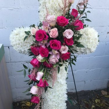 Large 36 inch Cross with Mixed Pinks