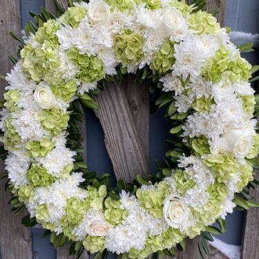 White and Green Full Wreath